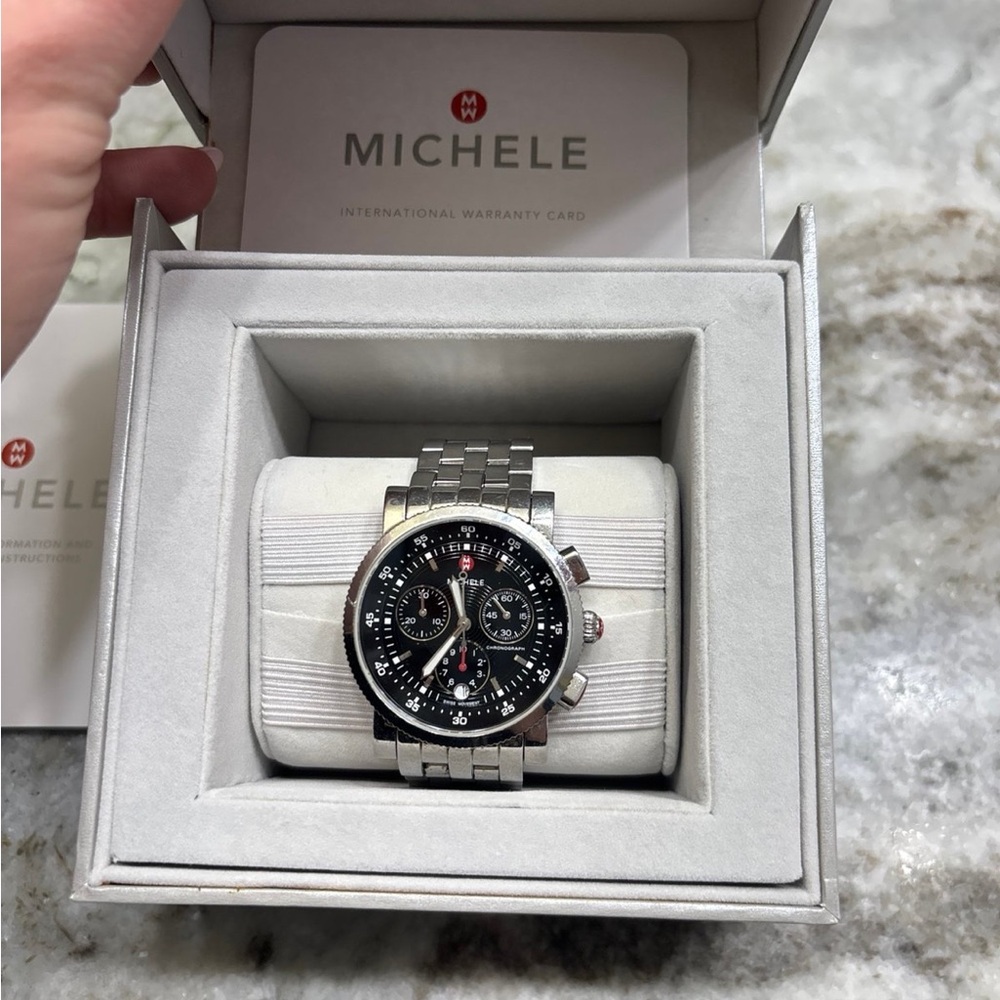 Michele Sport Sail Chronograph 38mm Ladies Watch, battery replaced.